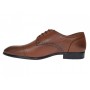 Pantofi Derby bărbați maro cognac din piele naturală cu perforații Lucas Shoes 702CON